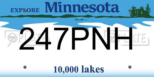 247PNH Minnesota License Plate