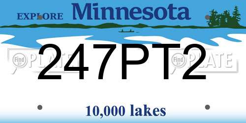 247PT2 Minnesota License Plate