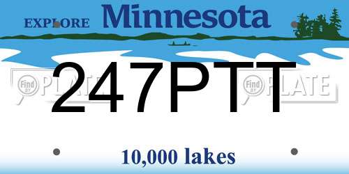 247PTT Minnesota License Plate