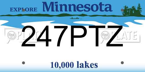 247PTZ Minnesota License Plate