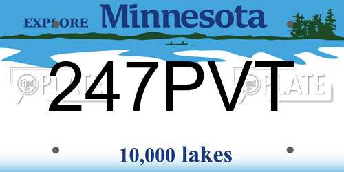 247PVT Minnesota License Plate