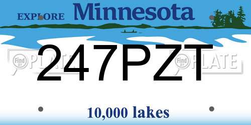 247PZT Minnesota License Plate