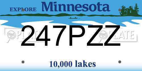 247PZZ Minnesota License Plate