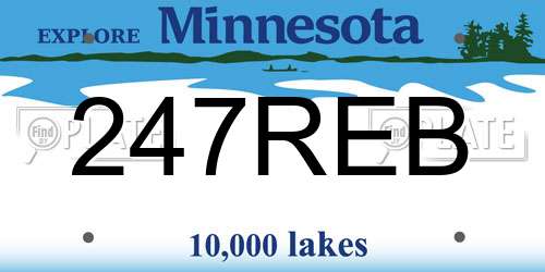 247REB Minnesota License Plate