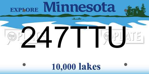 247TTU Minnesota License Plate