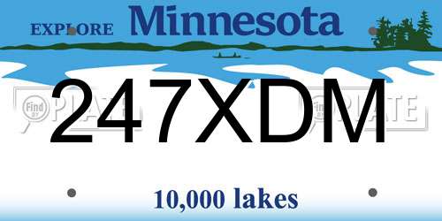 247XDM Minnesota License Plate