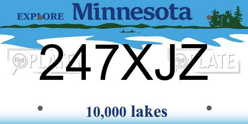 247XJZ Minnesota License Plate