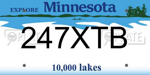 247XTB Minnesota License Plate