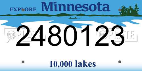 2480123 Minnesota License Plate
