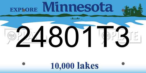 24801T3 Minnesota License Plate