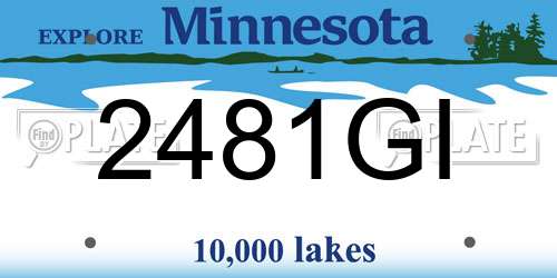 2481GI Minnesota License Plate