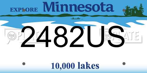 2482US Minnesota License Plate