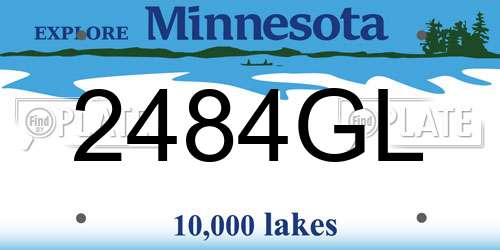 2484GL Minnesota License Plate