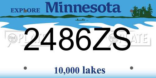 2486ZS Minnesota License Plate