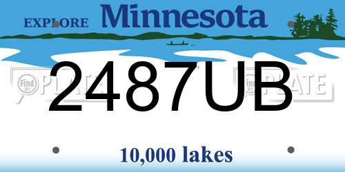 2487UB Minnesota License Plate