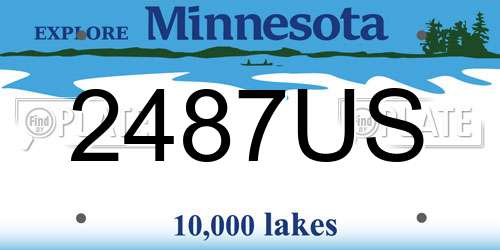 2487US Minnesota License Plate