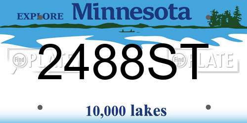 2488ST Minnesota License Plate