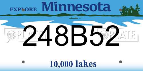 248B52 Minnesota License Plate