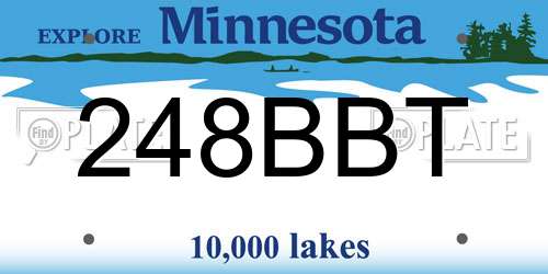 248BBT Minnesota License Plate