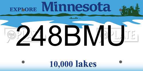 248BMU Minnesota License Plate