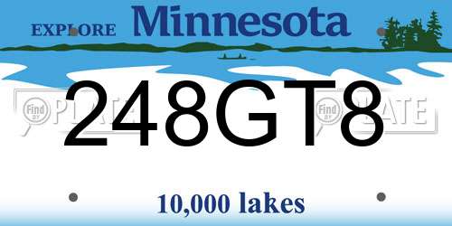 248GT8 Minnesota License Plate
