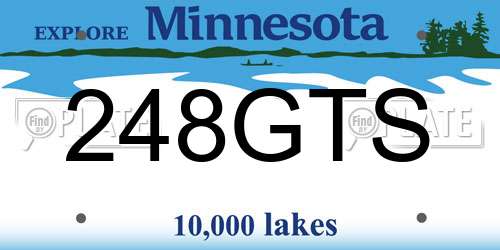 248GTS Minnesota License Plate