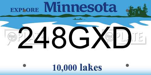 248GXD Minnesota License Plate