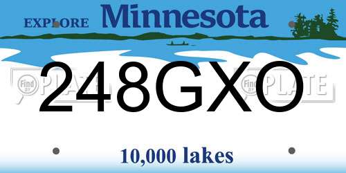 248GXO Minnesota License Plate
