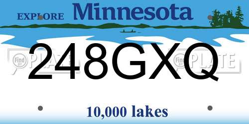 248GXQ Minnesota License Plate