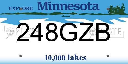 248GZB Minnesota License Plate
