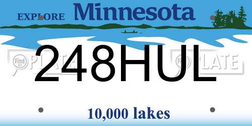 248HUL Minnesota License Plate