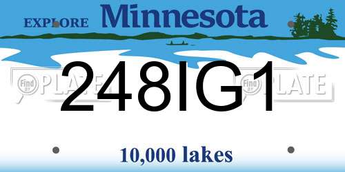 248IG1 Minnesota License Plate
