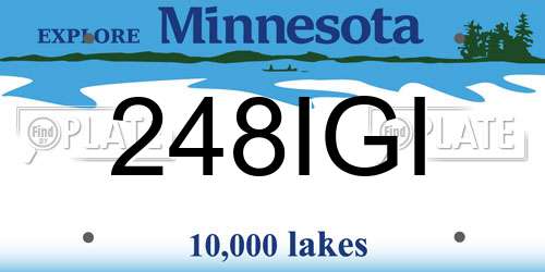 248IGI Minnesota License Plate