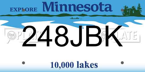 248JBK Minnesota License Plate