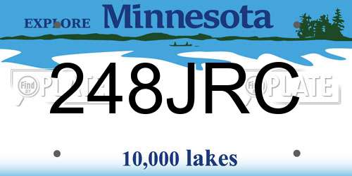 248JRC Minnesota License Plate
