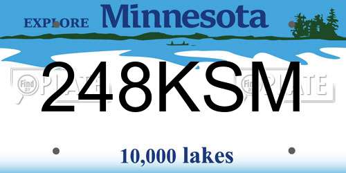248KSM Minnesota License Plate