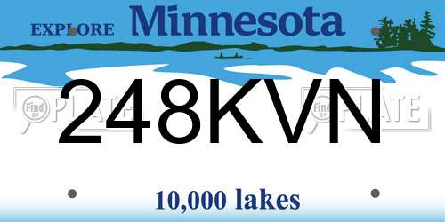248KVN Minnesota License Plate