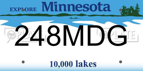 248MDG Minnesota License Plate