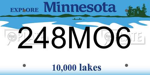 248MO6 Minnesota License Plate