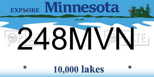 248MVN Minnesota License Plate