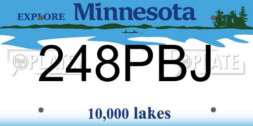 248PBJ Minnesota License Plate