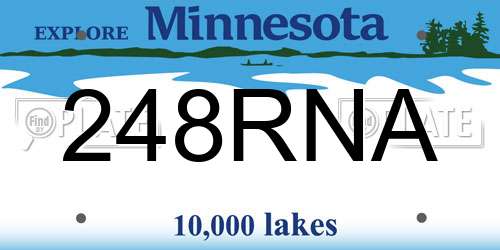 248RNA Minnesota License Plate