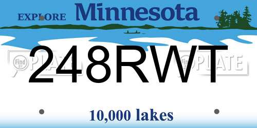 248RWT Minnesota License Plate