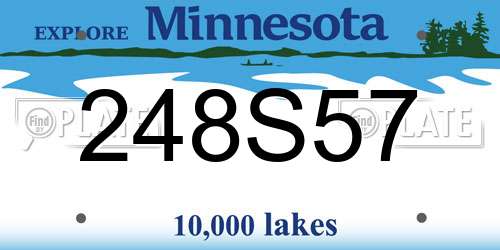 248S57 Minnesota License Plate