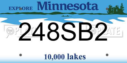 248SB2 Minnesota License Plate