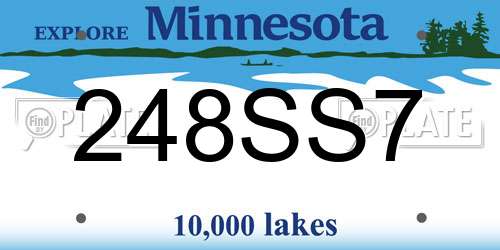 248SS7 Minnesota License Plate