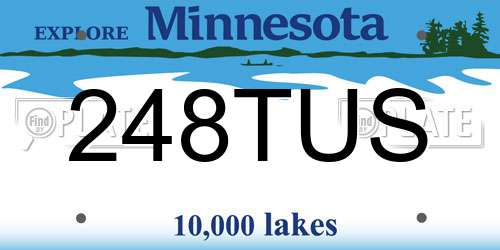 248TUS Minnesota License Plate