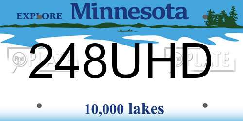 248UHD Minnesota License Plate