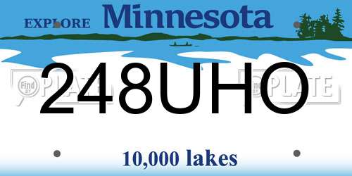 248UHO Minnesota License Plate