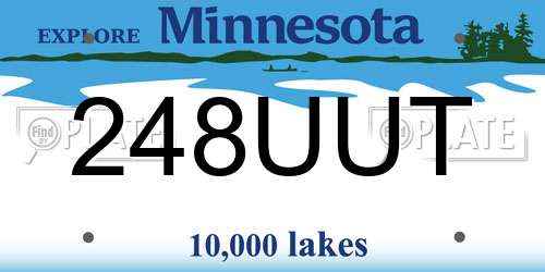 248UUT Minnesota License Plate